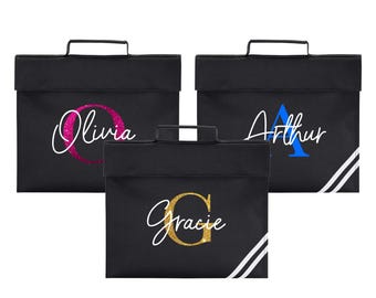 Personalised Book Bag With Name & initial, For Girls, Boys, Back To School, Perfect For Nursery and Primary School Children, Kids, Toddlers