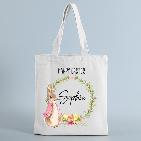 Panier De Pâques à Pois Avec Nom Accessoires Pour La Chasse Aux Oeufs Cadeau De Pâques Pour Garçons Filles - CALLIE