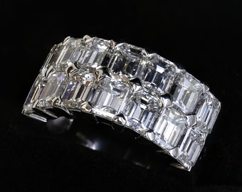 Boodles Emerald Cut Diamond Two Row Ring In Platinum 5.19 Carats