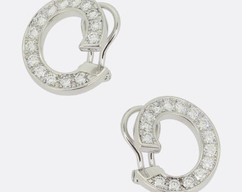 Chopard Diamond Hoop Earrings 18ct White Gold