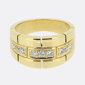 Anel Cartier Gold - Anel Vintage Maillon Panthère Diamond Ouro Amarelo 18k