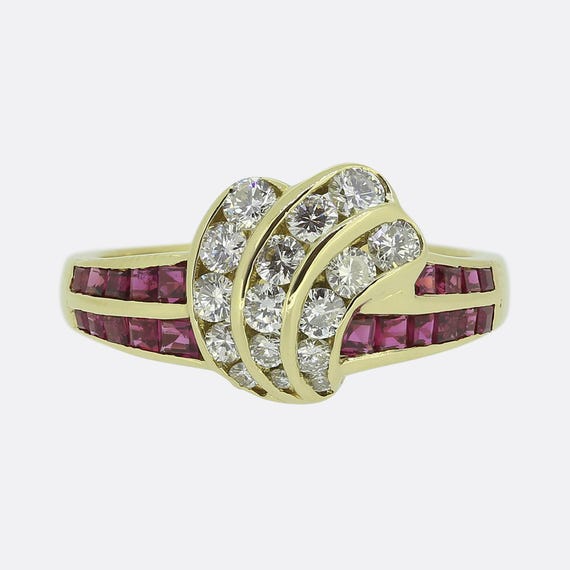 Wempe Ruby and Diamond Ring 18ct Yellow Gold
