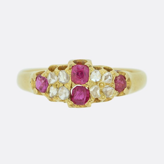 Victorian Ruby Ring - Burmese Ruby and Diamond Ri… - image 2