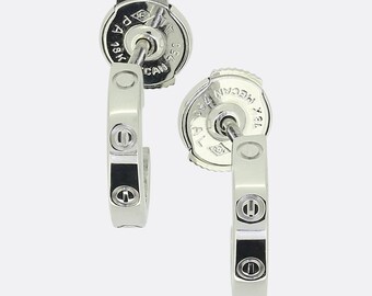 Cartier Small LOVE Hoop Earrings 18ct White Gold