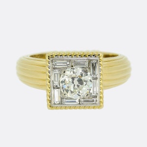 Anel de diamante Cartier - Vintage Monture Anel de diamante Cartier Ouro amarelo 18 quilates