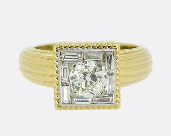 Cartier Diamond Ring - Vintage Monture Cartier Diamond Ring 18ct Yellow Gold