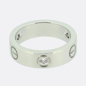Cartier Three Diamond LOVE Ring Size L (52) 18ct White Gold