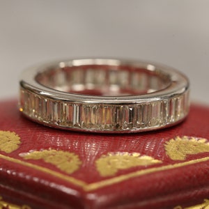 Diamond Baguette Eternity - 2.40 Carat Diamond Band Ring Size M Platinum