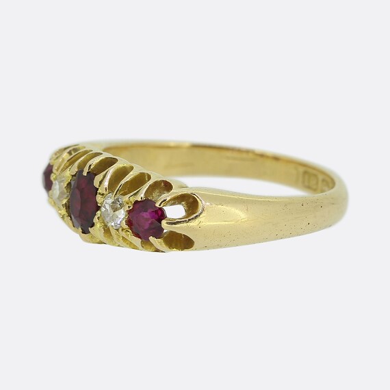 Antique Ruby Ring  - Edwardian Ruby and Diamond F… - image 2