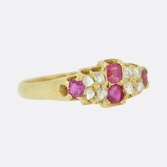 Victorian Ruby Ring - Burmese Ruby and Diamond Ri… - image 4
