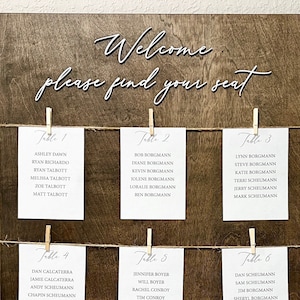 3D wooden seating chart sign, wedding seating plan, rustic wedding decor wedding reception, large welcome please find your seat wood sign