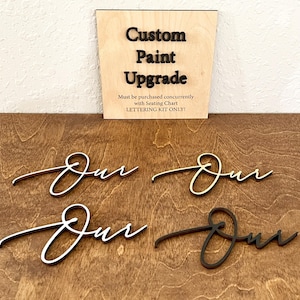 Custom Paint UPGRADE for wooden seating chart lettering kits Only, personalized seating plan rustic reception please find your seat wood