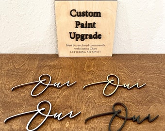 Custom Paint UPGRADE for wooden seating chart lettering kits Only, personalized seating plan rustic reception please find your seat wood