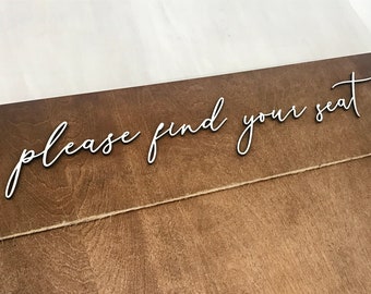 3D wedding seating chart sign, rustic wedding decor for wedding reception, wooden seating plan, please find your seat wood sign dance floor
