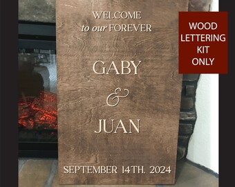 Wood lettering ONLY, DIY wedding welcome sign for wedding ceremony decor, wooden name sign, established date signs, welcome to our forever