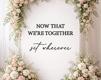 Now that we're together wedding lettering cutouts ONLY for sit wherever wall display, seating chart letter rustic wedding decor wooden words