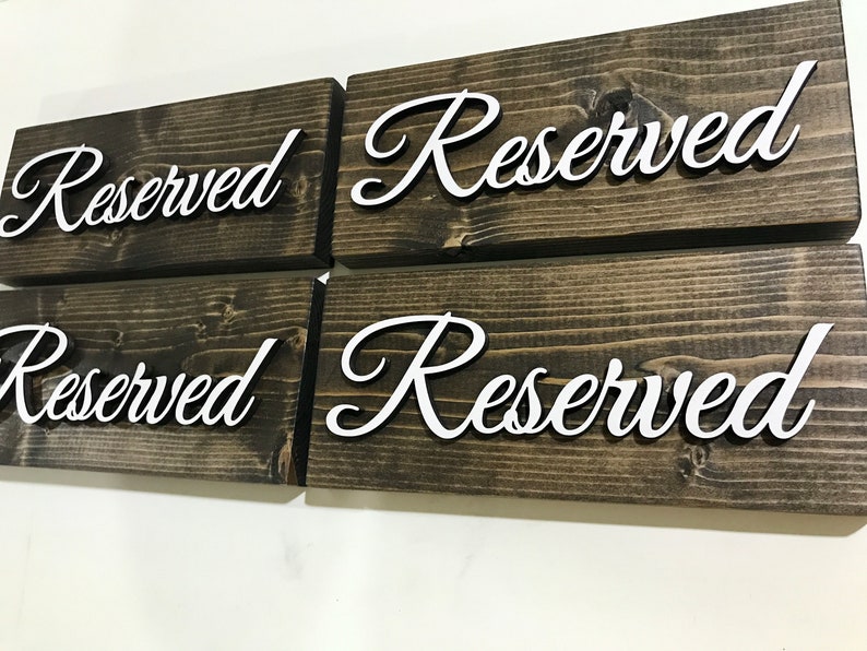 3D Reserved Sign Rustic Wedding Signs Church Pew Etsy
