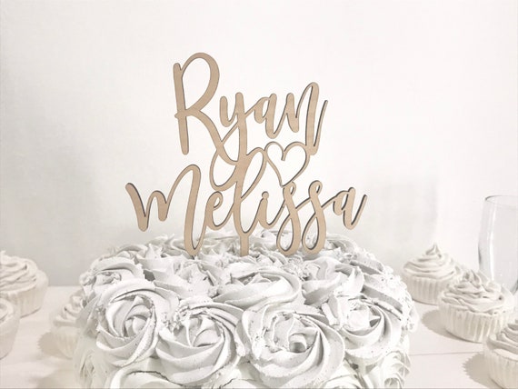 Personalized Name Wedding Cake Topper Wood Bridal Shower Cake Pick Rustic Calligraphy Bachelorette Party Decorations Wooden Cake Skewer By Woodbott Catch My Party