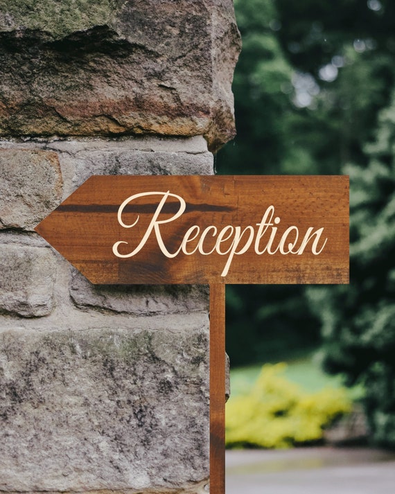 Reception This Way Arrow Sign Rustic Wedding Ceremony Directional Sign Carved Welcome To Our Wedding Signs Engraved Wooden Reception Sign By Woodbott Catch My Party