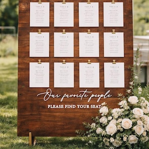 Our favorite people please find your seat lettering cutouts ONLY, wedding seating chart sign letters, rustic wedding decor, wooden words image 8
