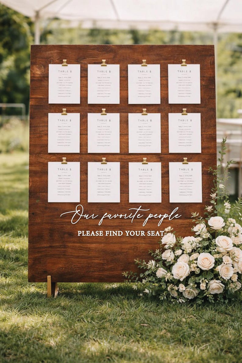 Our favorite people please find your seat lettering cutouts ONLY, wedding seating chart sign letters, rustic wedding decor, wooden words image 8