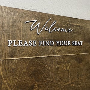 3D wooden seating chart sign, wedding seating plan, rustic wedding decor wedding reception, large welcome please find your seat wood sign