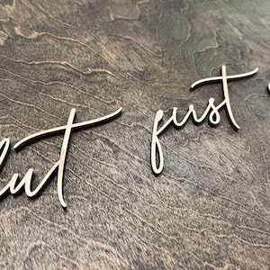 but first champagne lettering cutouts ONLY, please find your seat wedding seating chart sign, rustic wedding decor, champagne glass wall