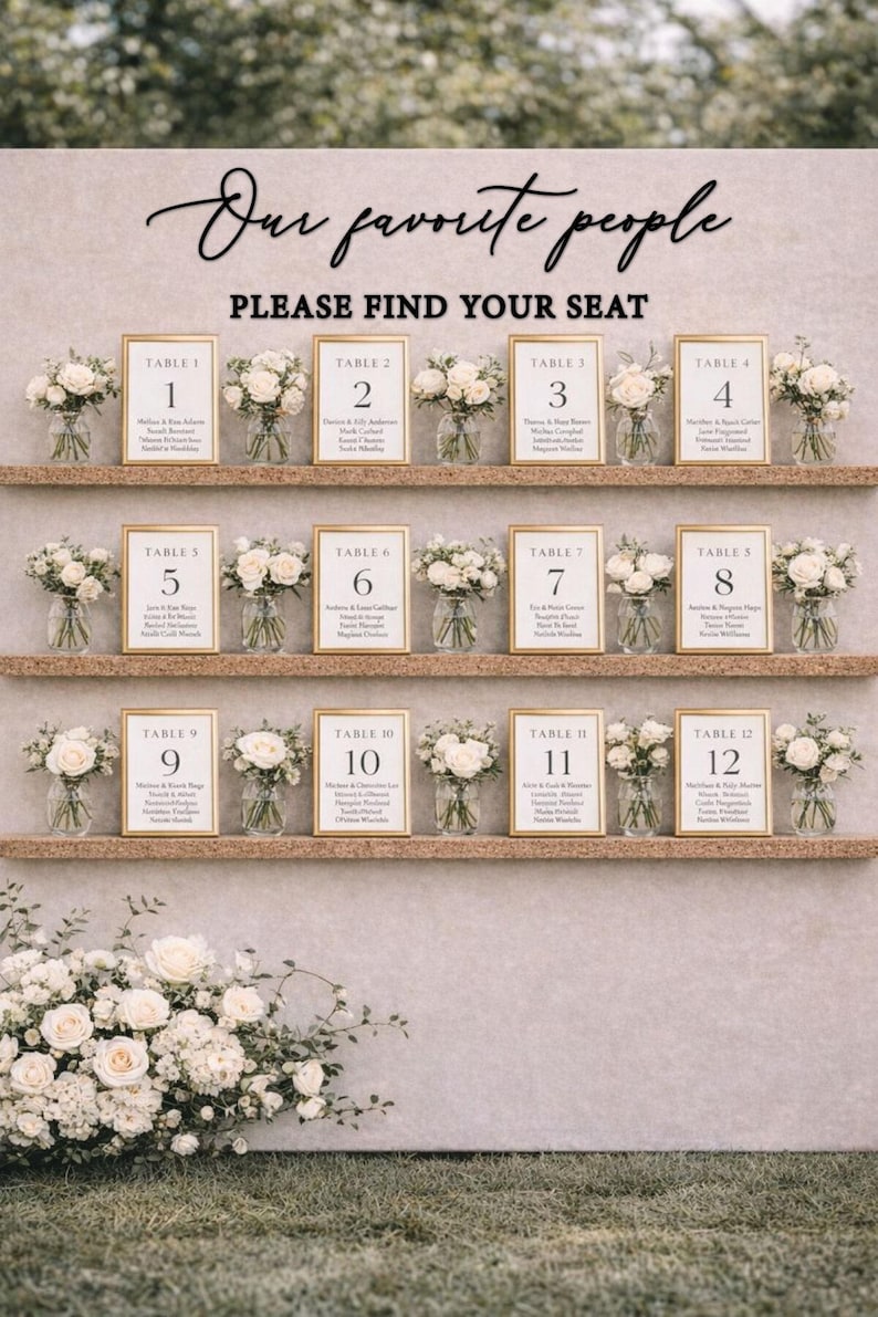 Our favorite people please find your seat lettering cutouts ONLY, wedding seating chart sign letters, rustic wedding decor, wooden words image 10