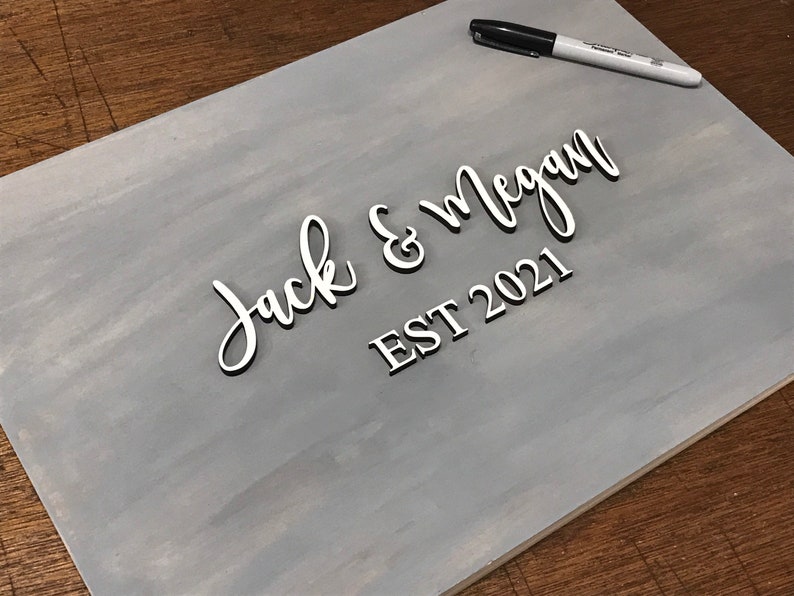 established date engraved wood custom wedding guest book alternative wooden personalized last name sign rustic wedding reception decor