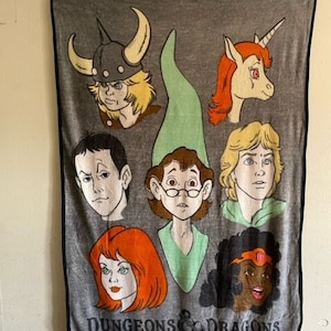 Dungeons And Dragons - VINTAGE 80s&#39; Cartoon - Throw Blanket - Brand New!  46&quot; x60&quot;