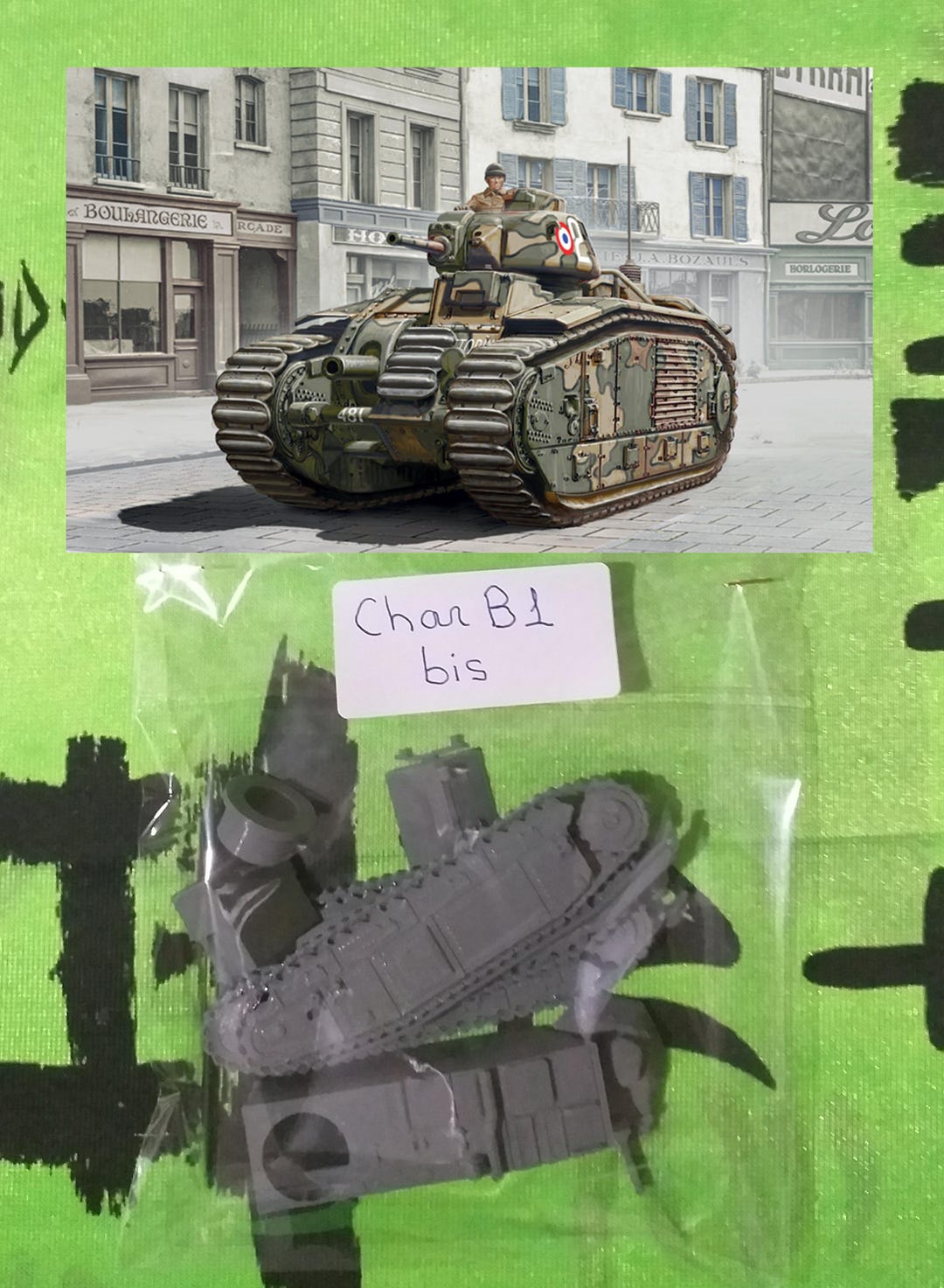Maquette Char B1 BIS 1/72 – Alliage Moulé, France 1944, Base D'Exposition Incluse – Idéal Collectionneur