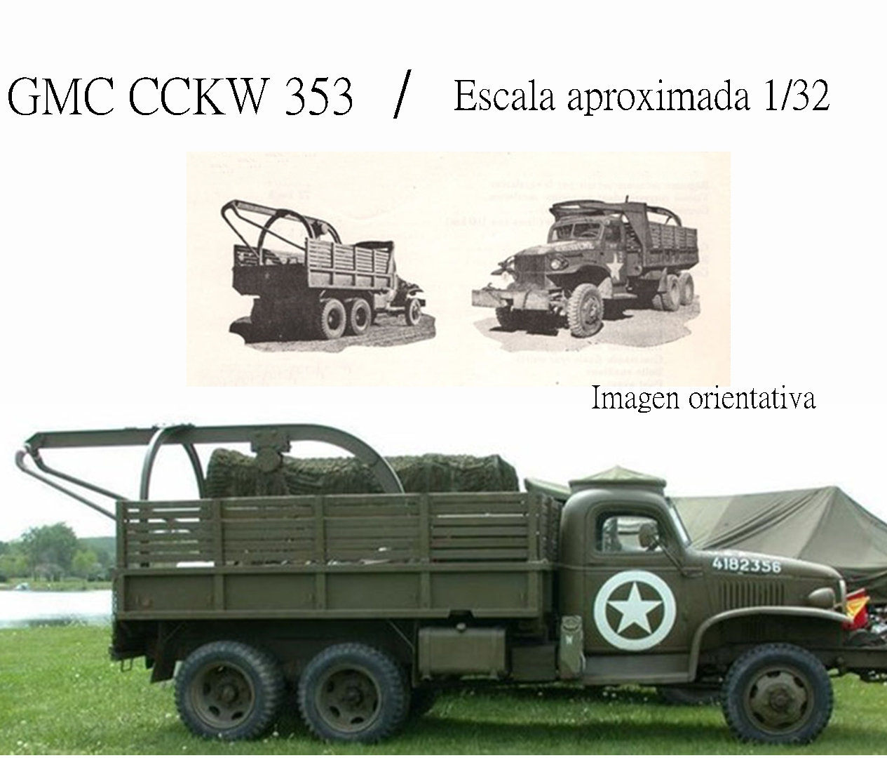 Model kit - Military theme. GMC CCKW 353 workshop crane truck - 1943.