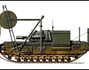 Model kit for assembly and painting - Military vehicle. Churchill Avre - 1/72
