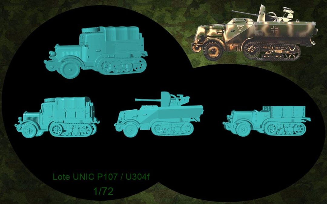 Lot of Model Kits to Assemble and Paint - Military Vehicle. Unic P107 ...