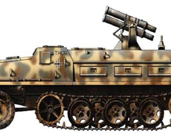 Model kit for assembly and painting - Military vehicle. Panzerwerfer 42 auf sWS - 1/72 scale.