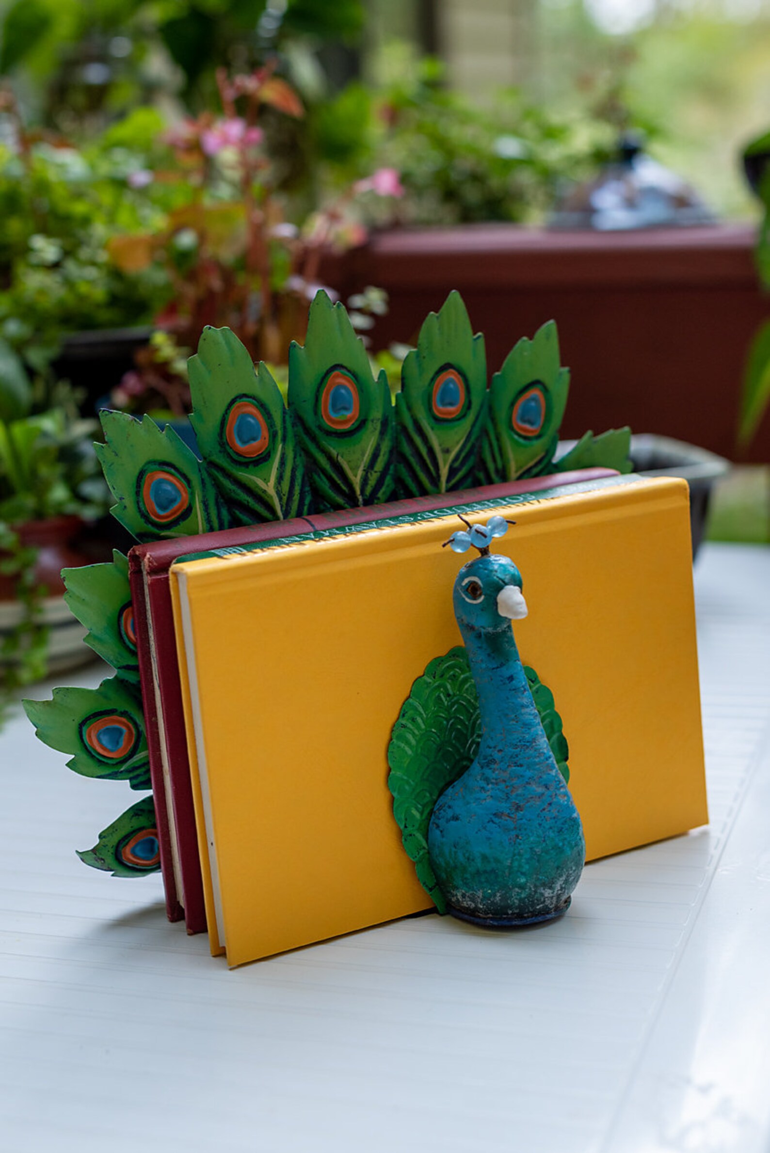 Vintage Peacock Bookend/ Peacock Bookend /Handmade Peacock Etsy