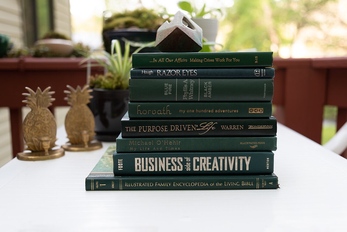 Decorative Green Books / Set Of Green Books For Decorating/ Etsy