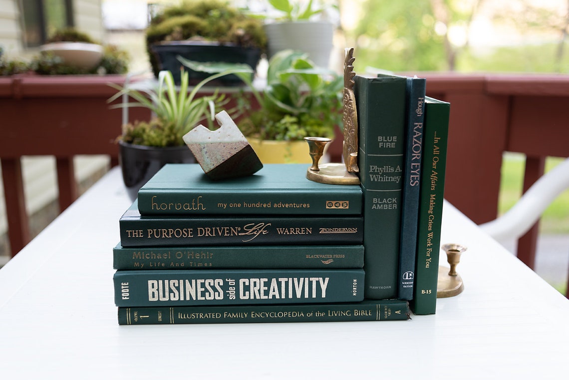 Decorative Green Books / Set Of Green Books For Decorating/ Etsy