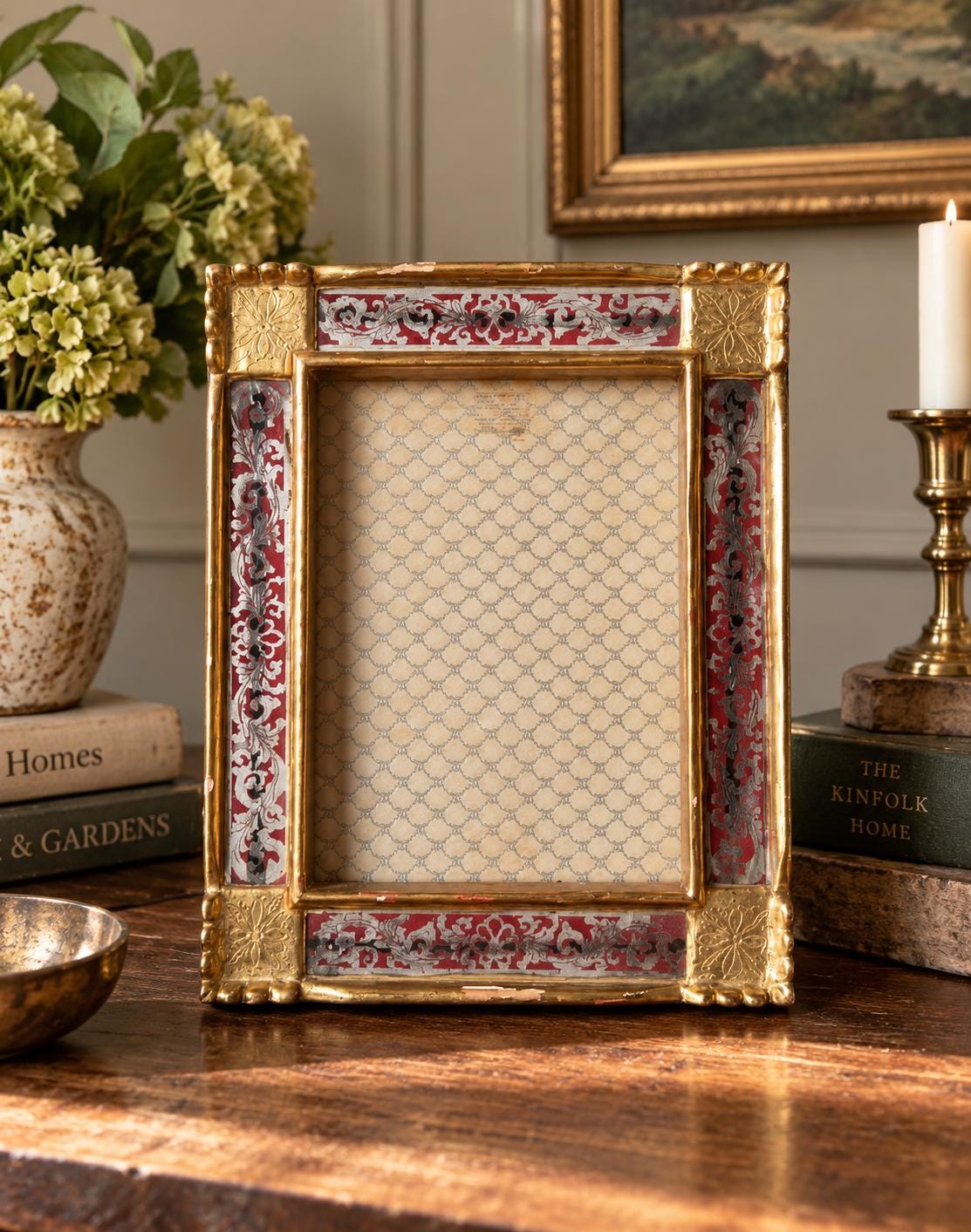 Reverse Painted Glass Picture Frame Vintage - Etsy