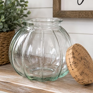 Vintage Ribbed Glass Jar - Etsy