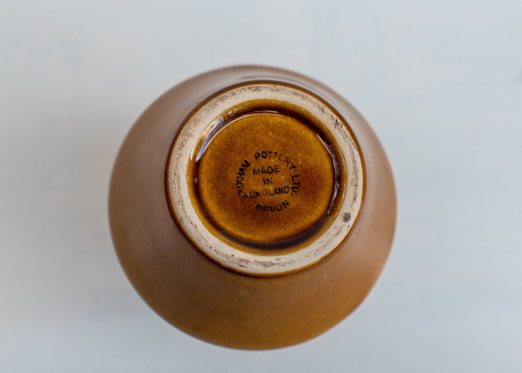 Vintage Mid Century yellow vase by Brixham Pottery hand Etsy