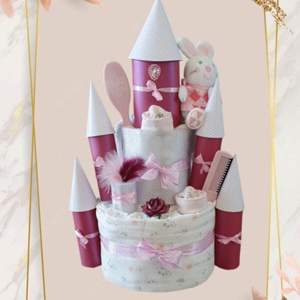 GATEAU DE COUCHES - Château Princesse Rose