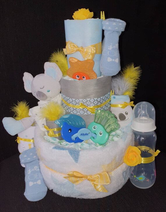 Koala Layer Cake Blue Yellow Etsy