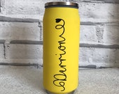 Personalised Insulated double wall tumbler with flip straw in Yellow