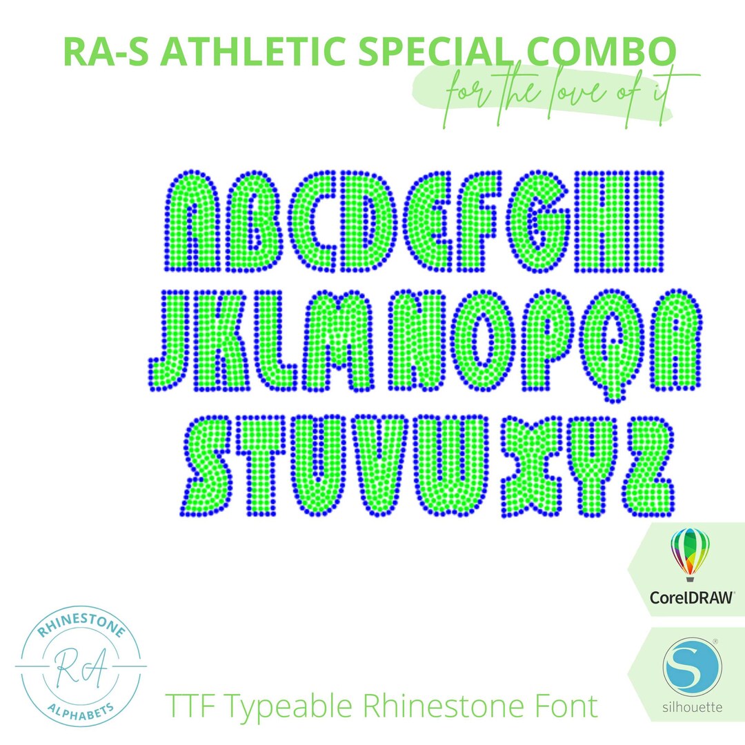 Cursive Red Athletic R RA-S Athletic Special Combo TTF Rhinestone Font - Etsy