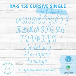 RA-S 159 Cursive Single: これはTTF/OTF TrueTypeラインストーンフォントで、入力可能です。