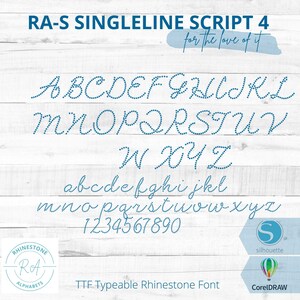 RA-S Script 4 Cursive Font   This is a TTF/OTF Typeable Rhinestone Font!