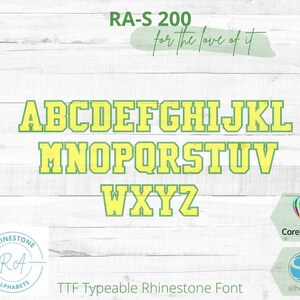 RA-S 200 Combo   Typeable Rhinestone Font