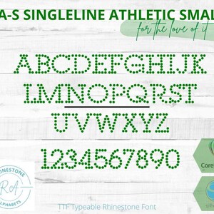RA-S Singleline Athletic Small   Typeable Rhinestone Font