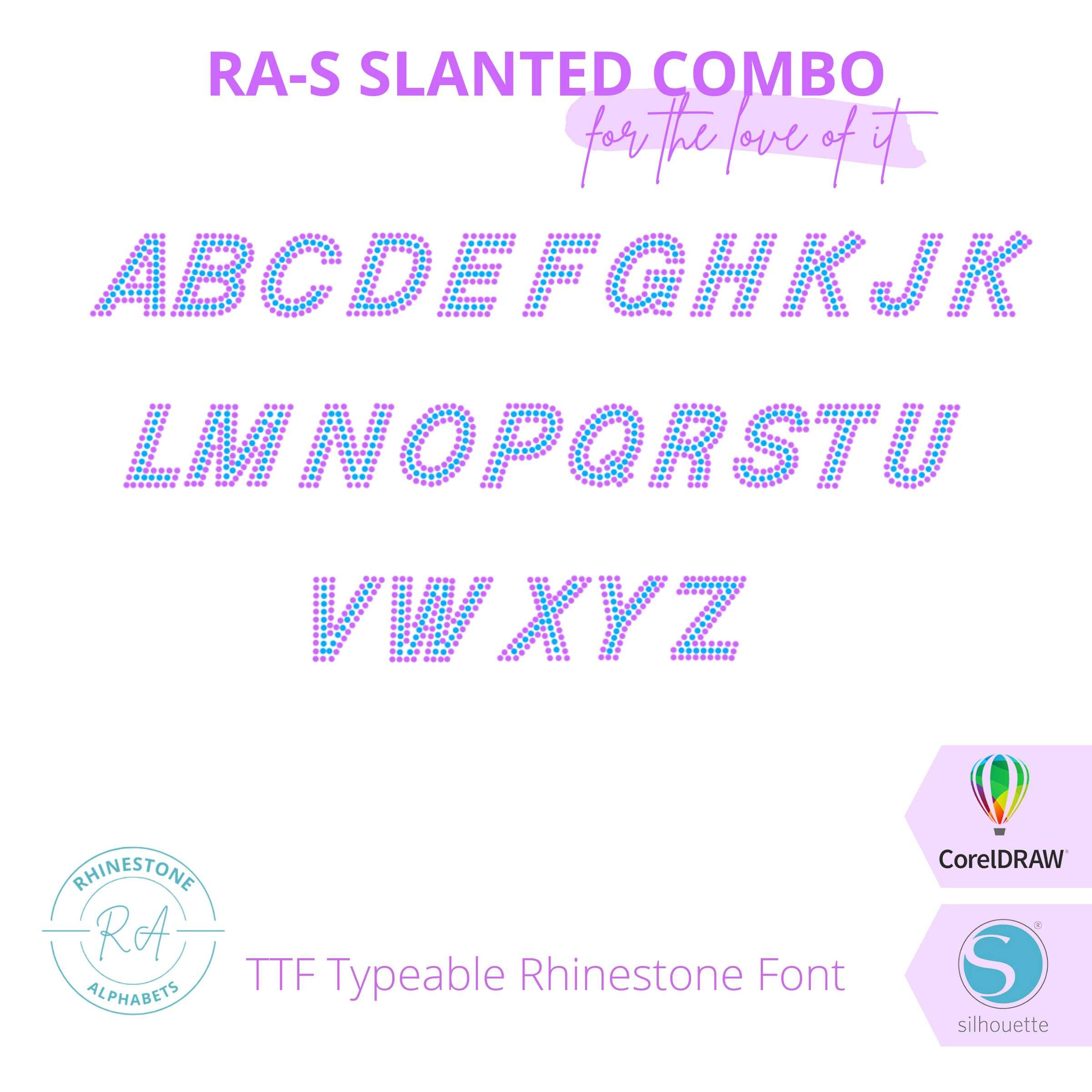 RA-S Slanted Combo TTF Rhinestone Font in 2 Colors. - Etsy